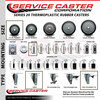 Service Caster 3'' Thermo Rubber Swivel 7/16'' Stem Caster Set with Total Lock Brake, 4PK SCC-GRTTL20S314-TPRB-716138-4